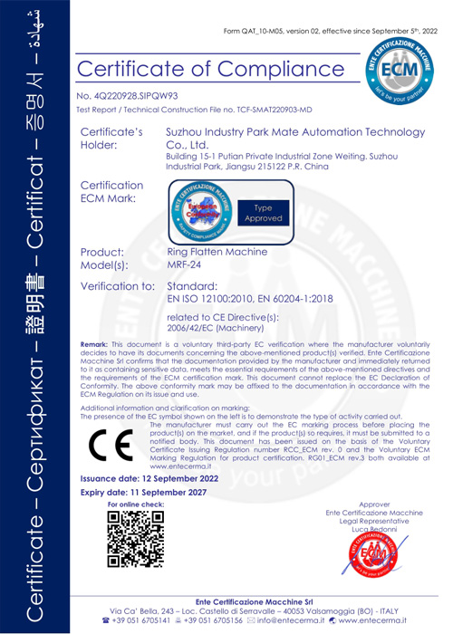 MRF-24 Flateen Machine CE